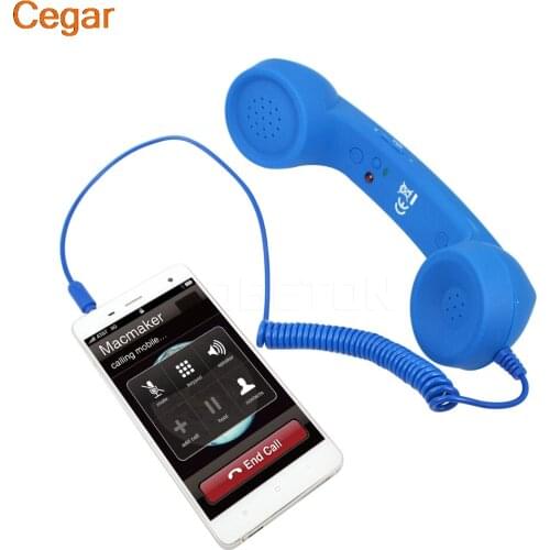 Classic 3.5 mm Comfort Retro Phone Handset Mic Speaker Phone Call Receiver For iPhone Radiation-proof Headphones Ear Hook
