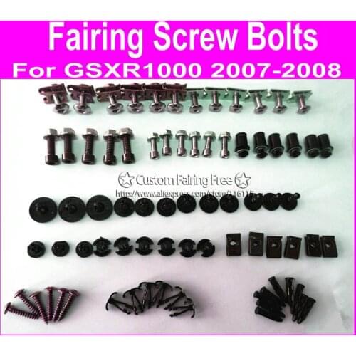 Hot screw bolts kit for Suzuki GSXR1000 2007 2008 black fairing dag screws gsxr1000 07 08 coupling bolt set