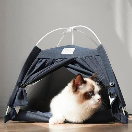 Pet Dog cat New summer tent nest Detachable Breathable Pure Color Summer Tent Cat Beds for Puppy game Pet supplies