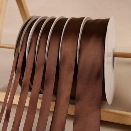 Coffee 100yards/91meters Polyester Ribbon Satin Ribbons Wedding Christmas Decoration Cake Gift Box Wrap Handmade DIY Accessories