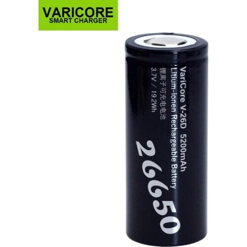 1-10PCS VariCore 26650 Li-ion Battery 3.7V 5200mA V-26D Discharger 20A Power battery flashlight E-tools battery