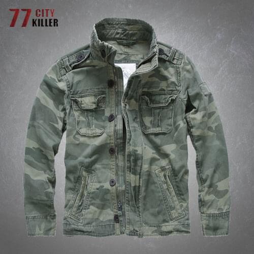 Mens Camouflage Military Denim Jackets New Casual Cotton Comfortable Multi-pocket Coats Male Army Combat Tactical Jacket Mens