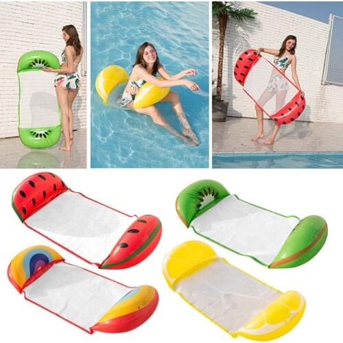 PVC Water Hammock Recliner Fruits Mesh Inflatable Floating Bed Air Mattress for Summer Swimming Pool Water Amusement