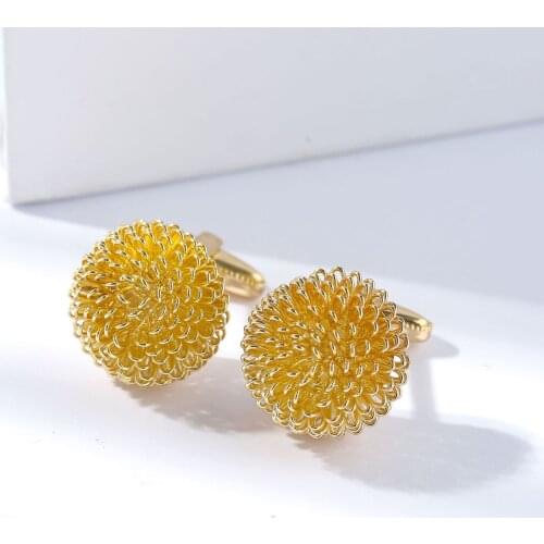 New Arrival High Quality Flower Cufflinks for Mens Luxulry Fashion Round Wedding Shirt Cuff Links Jewelry Gifts