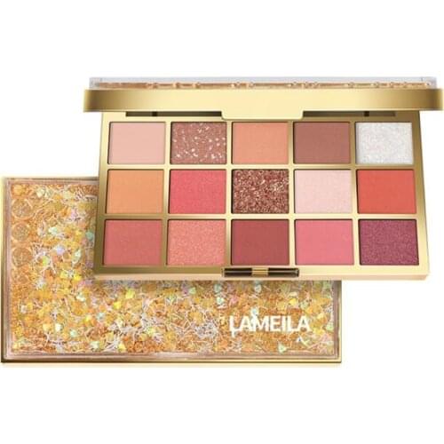 New 15 Colors Women Eyeshadow Platte Quicksand Case Makeup In One Palette Include Matte Pearl Natural Shimmer Glitter Shadow