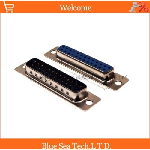 New male&female connector DB25 female socket/jack connector 25pin dual row RS232 COM serial port Welding wire