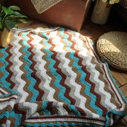 Handmade croche Throw blanket original Hand hooked crochet blanket cushion felt bay banket granny square Home decoration