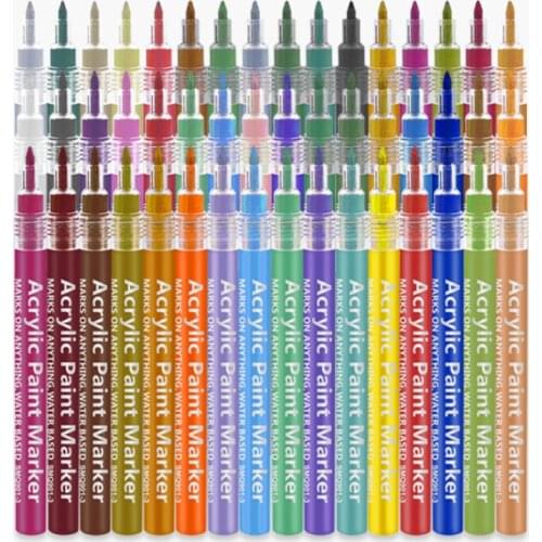 28/48 Color Permanent Acrylic Paint Marker Pens for Fabric Canvas , Art Rock Painting, Card Making, Metal and Ceramics, Glass