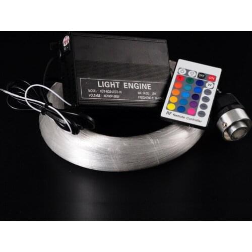 16W RGB LED Fiber Optical Light Engine Driver 24keys Remote Control+0.75mm end glow Cable Kit Ceiling car Star SKY Lighting DIY