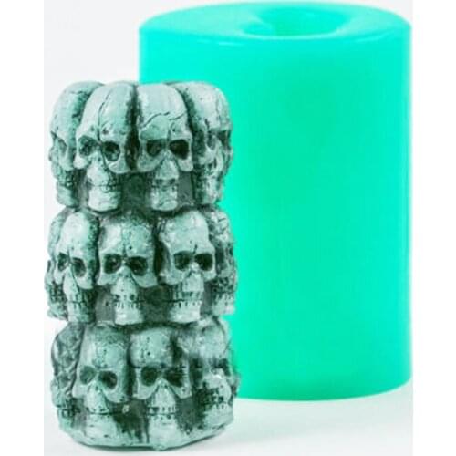 Skull Silicone molds soap mold silicone soap molds silica gel die Aroma stone mould skulls candle mould Halloween Cylinder skull