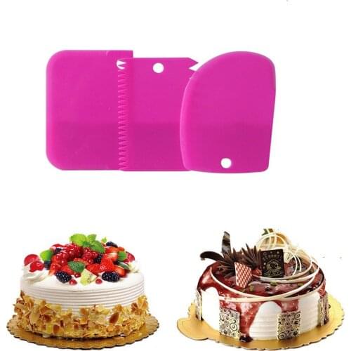 3 Pcs/Set Cake Scraper Edge Decorating Cutters Set Comb & Icing Smoother for Bread Dough Fondant Tool Cake Decorating Tools