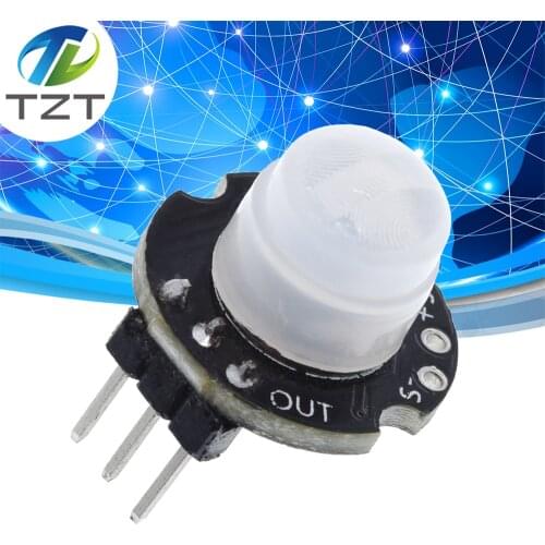 TZT SR602 MINI Motion Sensor Detector Module Pyroelectric Infrared PIR kit sensory switch Bracket for arduino Diy With lens