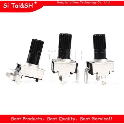 10pcs Rv09 Vertical 12.5mm Shaft 1k 2k 5k 10k 20k 50k 100k 0932 Adjustable Resistor 9 Type 3pin Seal Potentiometer