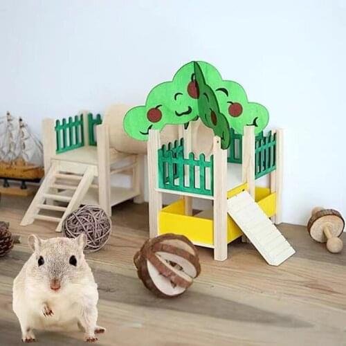 Funny Small Animal Hamster Pet Sleeping House with Ladder Nest Bed Pet Cave for Rabbit Hedgehog Hamster Rat Mouse Supplies
