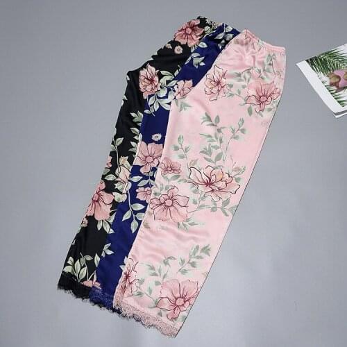 2019 New Style Womens Long pants Spring Summer Casual Silky Home Wear Sleep Pyjama Bath Trousers M-XL