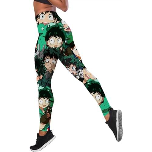 CLOOCL Womens Leggings My Hero Academia Printed High Waist Elasticity Legging 3D Anime Sweatpants for Women Fitness Pants