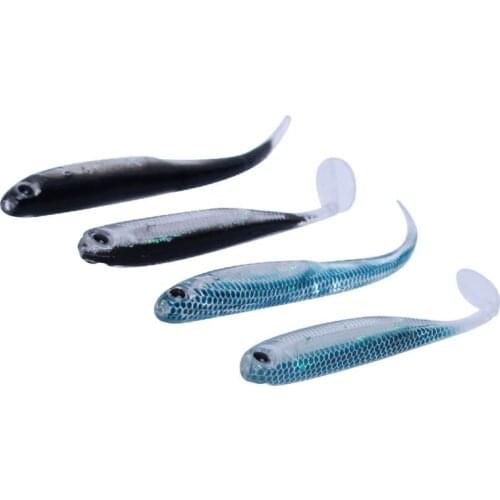 1 PCS 3D Simulation Rainbow Fish Lure 7cm 2.2g, 9cm 2.5g Paddle Tail Bionic Shad Lure Soft Plastic Bait Fishing Worm Swimbaits