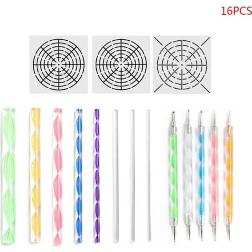 16pcs/set Mandala Dotting Tools Kit for Painting Rock Stone Pottery Rod Stencil Painting Dotting Art Tool
