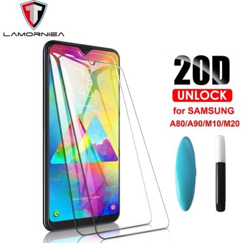 20D UV Full Glue Glass For Samsung Galaxy A50 A30 A20 A70 A80 A90 A10 M10 M20 M30 Screen Protector Films With UV Light UV Glue