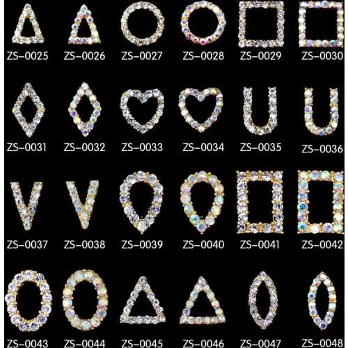 300pcs/lot Geometric Metal Hollow Frame Alloy Metal Rivet Nail Art Decorations Supplies Nails Accesorios Jewelry Designs Charms