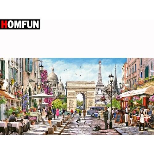 HOMFUN 3D Diamond Painting "Street scenery" DIY Full Rhinestones Drill Cross-stitch Kits Square Round Diamond Embroidery