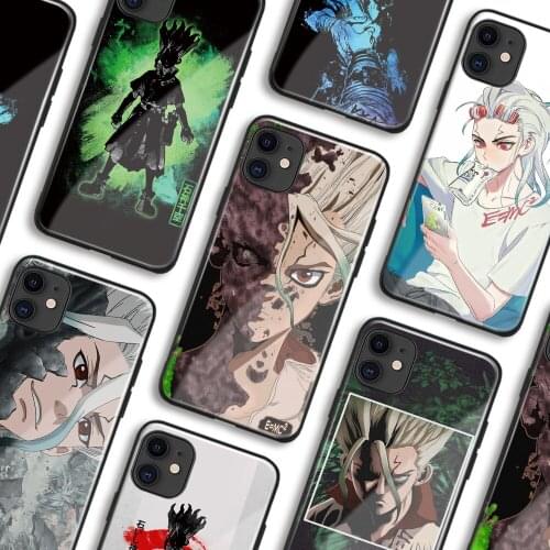 Senku Ishigami Dr.STONE Anime Phone Cases For iPhone 11 12 Mini Pro XS Max 6s X XR 7 8 Plus SE Manga Soft TPU Glass Cover Shell