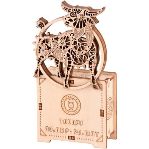 Wooden Puzzle Toy Taurus Hair Bar Music Box Puzzle wooden 3D assembled creative DIY puzzlese model assembled toy gift 3d puzzl