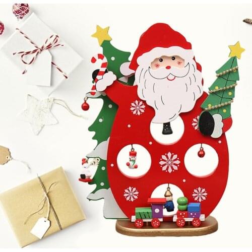 Santa Snowman Wooden Christmas Decor Desktop Decorative Ornament 2020 New Year Party Decoration Home Mall Ornament