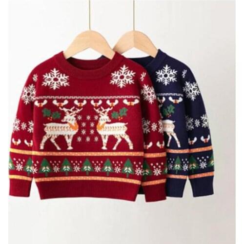 Kids Autumn Winter Bottoming Clothing Christmas Clothes Baby Boys Girls Sweater Child Pullover Sweater Children Knit Clothes