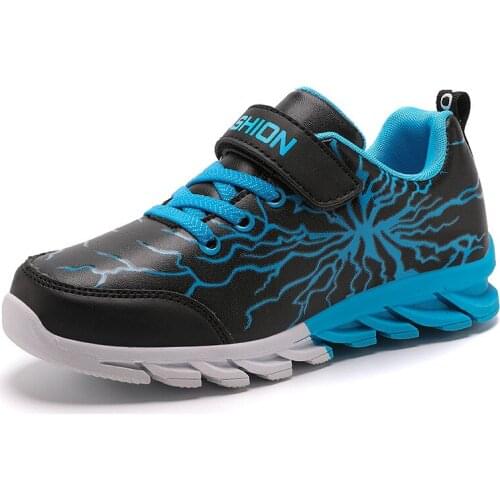 Childrens Sneakers Fashion Hook & Loop New Kids Leather Sport Summe Sole For Big Children Sneakers Boys Running Shoes Size31-40