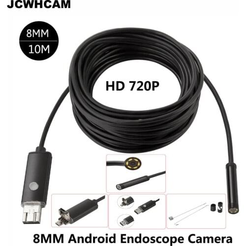 JCWHCAM HD 2MP 10M Android USB Endoscope Camera 8mm IP68 Waterproof Snake USB Camera HD 960/720P Android Mobile USB Borescope
