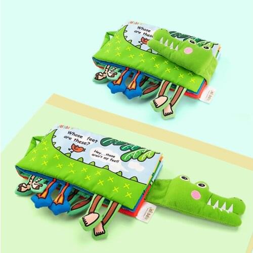 8 Cover Scene Animal Soft Baby Cloth Book Colorful Safe Quiet Sensory Book Infant Developing Books for Kids Babies Rattles