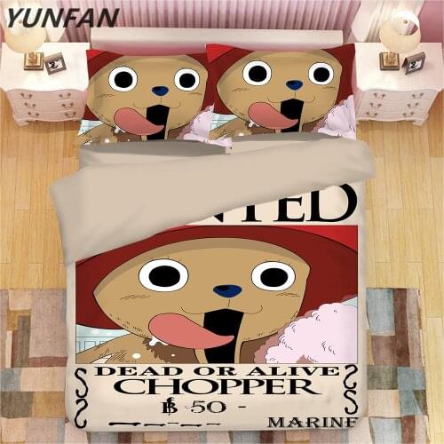 Bedding Set sanding Cartoon animation One Piece movie 3pcs Duvet Cover Sets Set Pillowcase luxury queen king single quilt cover