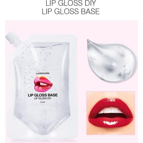 Langmanni 50ml Clear Lip Gloss Base Oil Non-Stick DIY Lipstick Raw Material Gel Moisturize Long-lasting Makeup Lips Gloss TSLM2