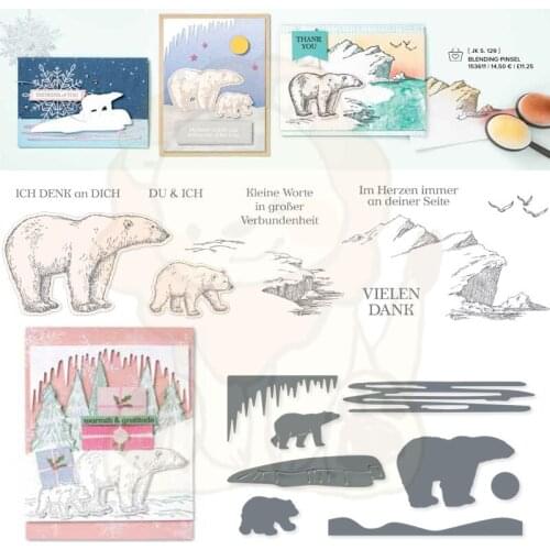 Polar Bear In The Arctis Metal Cutting Dies Stamp for DIY Scrapbooking Crafts Stencil Photo Album Templat Decor 2021 New Arrival