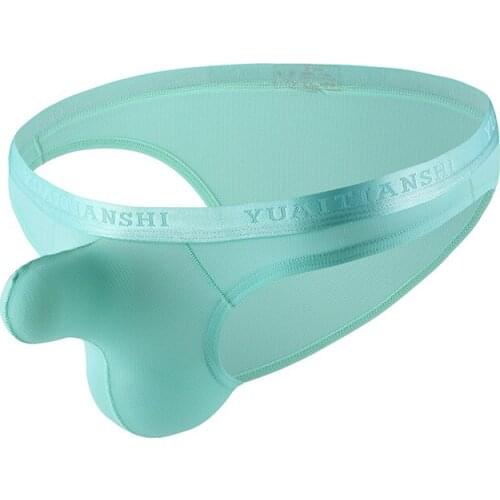 Man Underwear Briefs Sexy Ice Silk Briefs Panties Male Penis Pouch Panties Elephant Nose Jockstrap Bulge Low Rise Soft Underwear