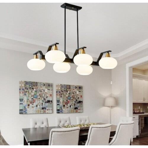 Nordic vintage Satellite Black Iron chandelier E14 dining room Antique glass chandelier Bar cafe lamp Restaurant lamp abajur