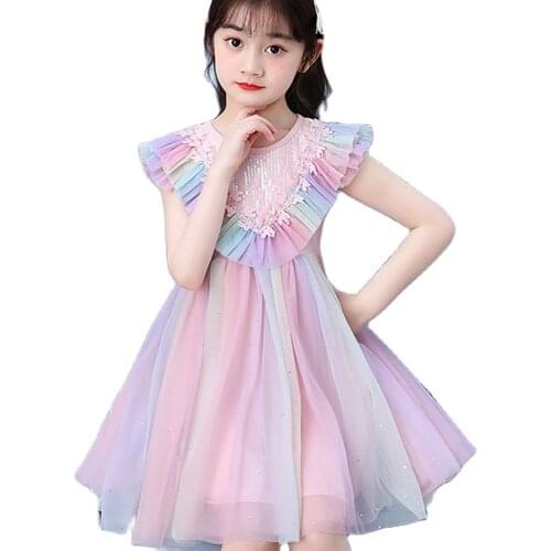 New Good Quality Childrens Clothing Hot Sale Puppet 2021 Summer Fashion Net Yarn Cute Fairy Princess Dress