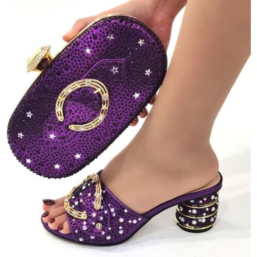 Black Color Shoe and Matching Bag for Nigeria Party African Wedding Shoes and Bag Set Italian Women Wedding Shoes and Bag