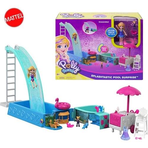 Original Mattel Polly Pocket Doll Hidden World Mini Scene Girls Home Toys for Children Mermaid Kids Toy Nesting Reborn Dolls