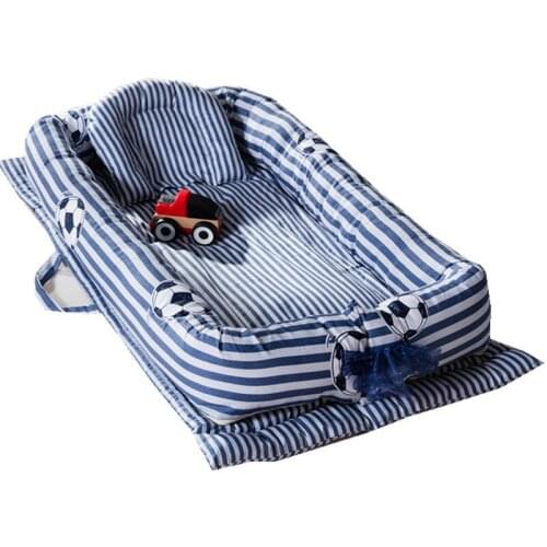 Soft Cotton Portable Crib Baby Isolated Protection Cubic Bed Wrap Foldable Detachable Washing Bed with Cool Mat Kid Bed Fence