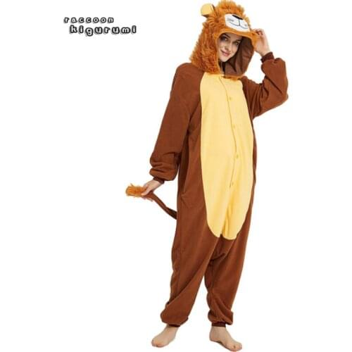 Animal Cosplay Pajama Boy Girl Unicorn lion Winter Halloween Cartoon Onesie Raccoon Kigurumi Adult