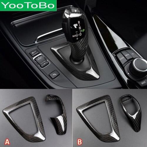 Carbon Fiber Control Armrest Gearshift Head Knob Decorative Cover Trim For BMW F20 F30 F32 F22 Car Styling