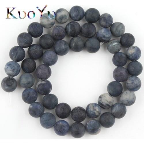 Natural Dull Polish Dark Blue Stone Jaspers Beads Loose Spacer Jewelry Beads For Making DIY Charm Bracelets 15" 4/6/8/10/12mm