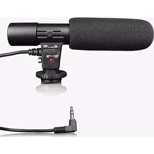 Professional Condenser Microphone 3.5mm Recording Microphone Interview Mic for DSLR Camera Video DV Camcorder