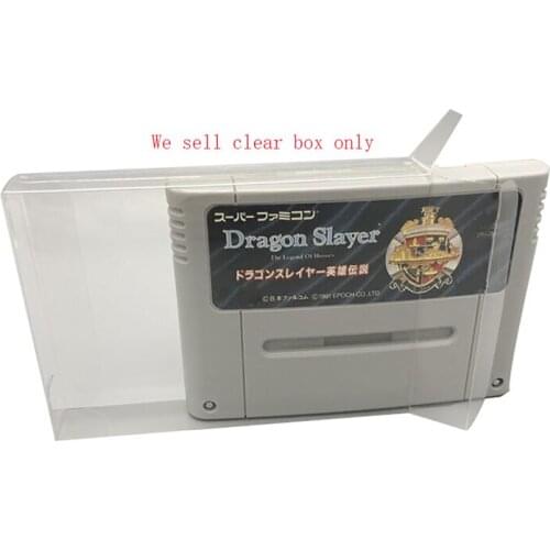 100pcs Clear transparent PET box cover For SFC EU Japan version game card storage protection collection box