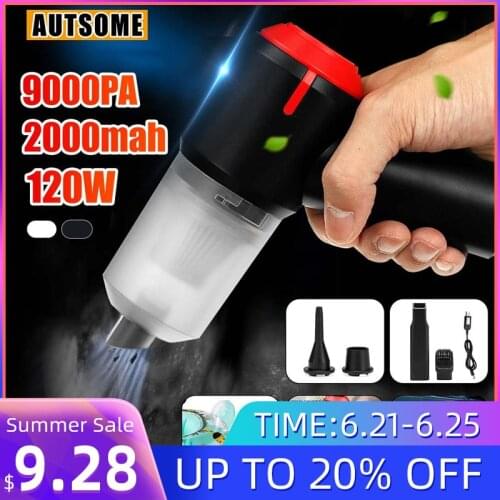 9000Pa 120W 3-in-1 Portable Cordless Car Vacuum Car Dual Use Blow Cleaner Handheld Auto Vaccum Cleaner Blower
