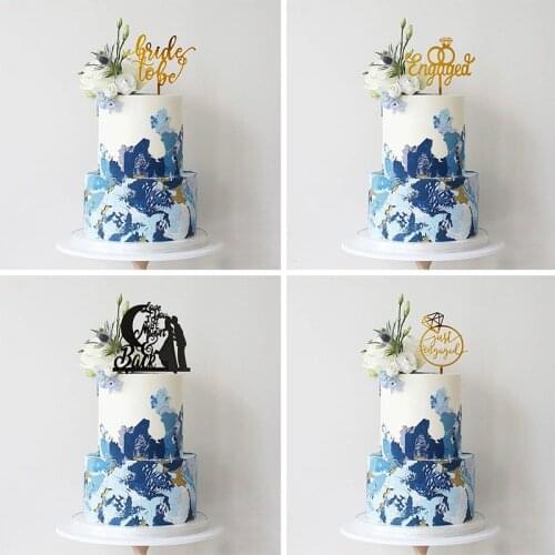 Bride To Be Wedding Acrylic Cake Toppers Motorcycle Wedding Baking Cake Toppers for Wedding Celebration Cake Decoration Supplies