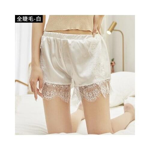 Sexy Women Tracksuit Hollow Satin Lace Shorts Casual Summer High Waist Short Feminino Shorts Solid Color Ladies Undershorts