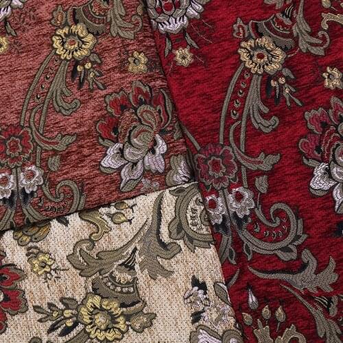 Wide 57" European Style Jacquard Damask Chenille Upholstery Sofa Fabric Cushion Cloth Tablecloth Material By the Yard